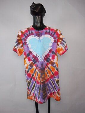 Small Unisex Bella-Canvas 3001C “Heart” Liquid Dyed T-Shirt
